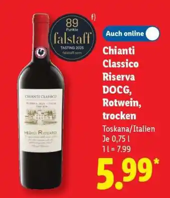 Lidl Chianti Classico Riserva DOCG, Rotwein, trocken Angebot