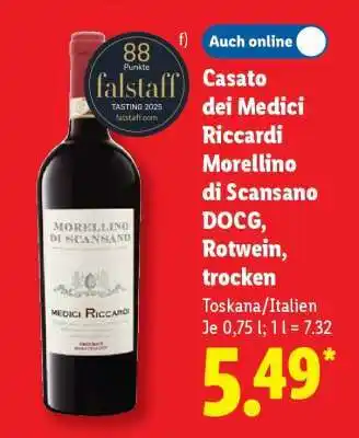 Lidl Casato dei Medici Riccardi Morellino di Scansano DOCG, Rotwein, trocken Angebot