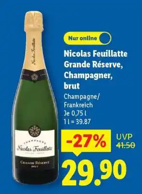 Lidl Nicolas Feuillatte Grande Réserve, Champagner, brut Angebot