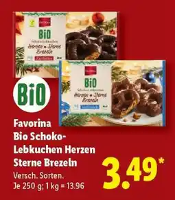 Lidl Favorina Bio Schoko-Lebkuchen Herzen Sterne Brezeln Angebot