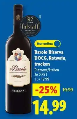 Lidl Barolo Riserva DOCG, Rotwein, trocken Angebot