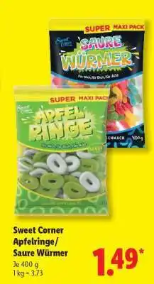Lidl Sweet Corner Apfelringe/Saure Würmer Angebot