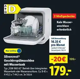 Lidl Silvercrest Geschirrspülmaschine mit Wassertank Angebot