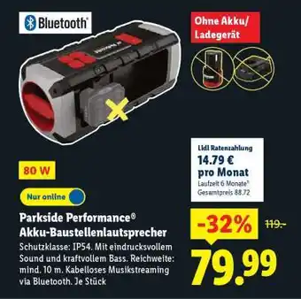 Lidl Parkside Performance Akku-Baustellenlautsprecher Angebot