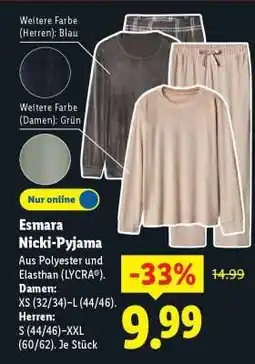 Lidl Esmara Nicki-Pyjama Angebot