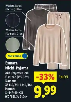 Lidl Esmara Nicki-Pyjama Angebot