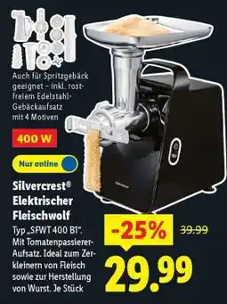 Lidl Silvercrest Elektrischer Fleischwolf Angebot