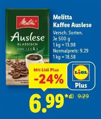 Lidl Melitta Kaffee Auslese Angebot