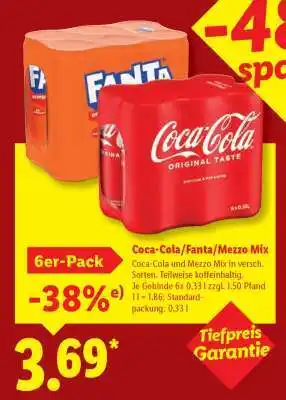Lidl Coca­Cola/ Fanta/Mezzo Mix Angebot