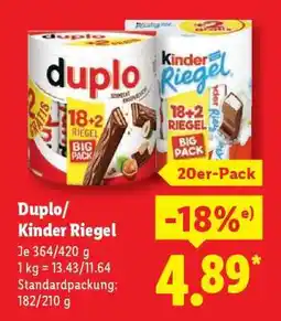 Lidl Duplo / Kinder Riegel Angebot