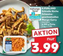 Kaufland K-PURLAND Schnelle Küche Schweinegeschnetzeltes Mango-Curry Angebot