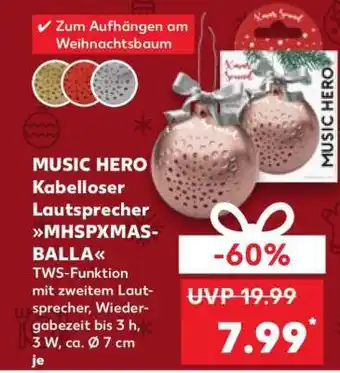 Kaufland MUSIC HERO Kabelloser Lautsprecher MHSPXMAS-BALLA Angebot