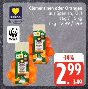 Edeka Clementinen oder Orangen Angebot