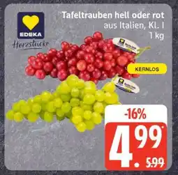 Edeka Tafeltrauben hell oder rot Angebot