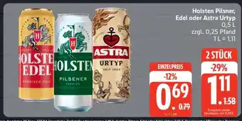 Edeka Holsten Pilsner, Edel oder Astra Urtyp Angebot