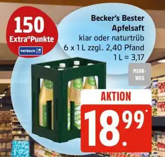Edeka becker's bester Apfelsaft Angebot
