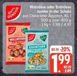 Edeka Walnüsse oder Erdnüsse Jumbo in der Schale Angebot