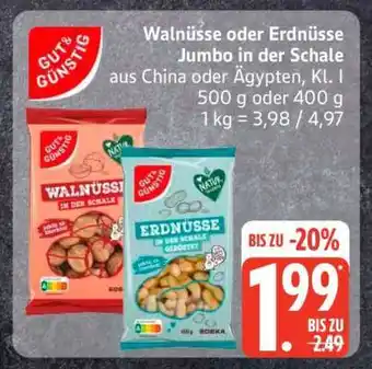 Edeka Walnüsse oder Erdnüsse Jumbo in der Schale Angebot