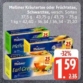 Edeka Meßmer Kräutertee oder Früchtetee, Schwarztee Angebot