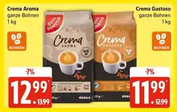 Edeka Crema Aroma ganze Bohnen 1 kg Angebot