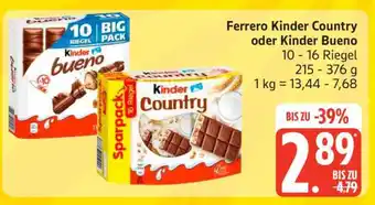Edeka Ferrero Kinder Country oder Kinder Bueno Angebot