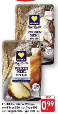 Edeka EDEKA Herzstücke Weizenmehl Type 550 oder Roggenmehl Type 1150 Angebot