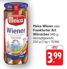 Edeka Meica Wiener oder Frankfurter Art Würstchen Angebot