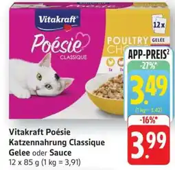 Edeka Vitakraft Poésie Katzennahrung Classique Gelee oder Sauce Angebot