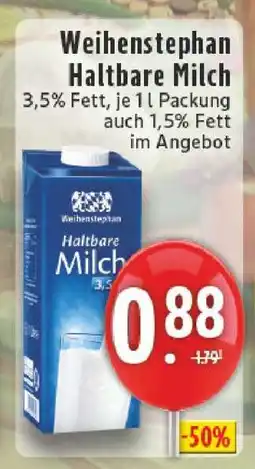 Edeka Weihenstephan Haltbare Milch Angebot
