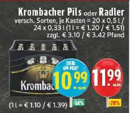 Edeka Krombacher Pils oder Radler Angebot