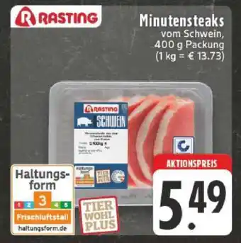 Edeka Minutensteaks vom Schwein Angebot
