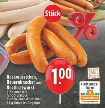 Edeka Bockwürstchen, Bauernknacker oder Rostbratwurst Angebot