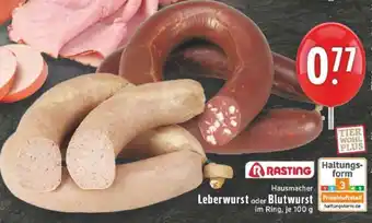 Edeka Rasting Hausmacher Leberwurst oder Blutwurst Angebot