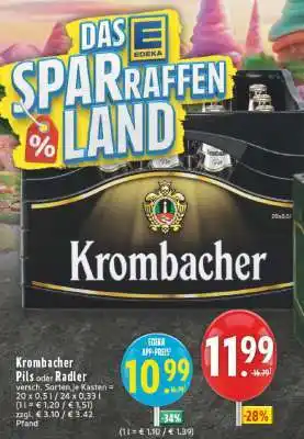 Edeka Krombacher Pils oder Radler Angebot