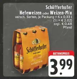 Edeka Schöfferhofer Hefeweizen oder Weizen-Mix Angebot