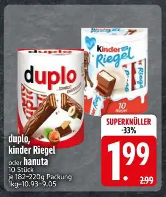 Edeka duplo, kinder Riegel oder hanuta Angebot