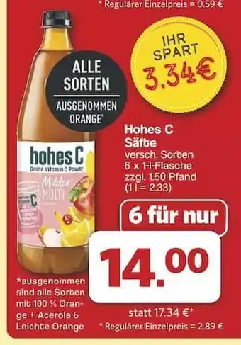 Famila Nord Ost Hohes C Säfte Angebot