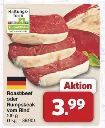 Famila Nord Ost Roastbeef oder Rumpsteak vom Rind Angebot
