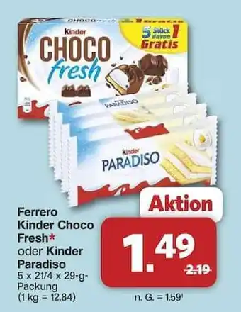 Famila Nord Ost Ferrero Kinder Choco Fresh oder Kinder Paradiso Angebot