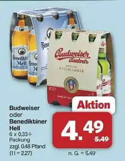 Famila Nord Ost Budweiser oder Benediktiner Hell Angebot