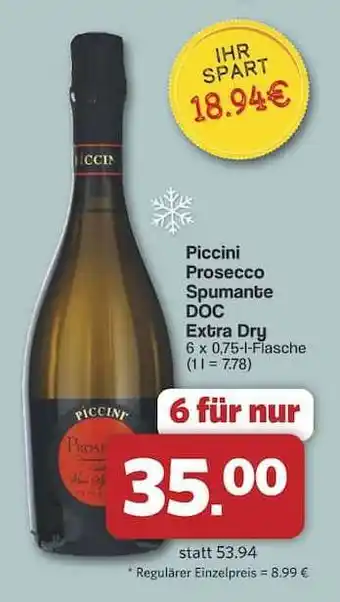 Famila Nord Ost Piccini Prosecco Spumante DOC Extra Dry Angebot