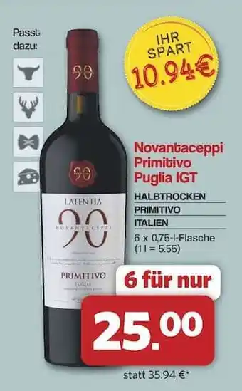 Famila Nord Ost Novantaceppi Primitivo Puglia IGT Angebot