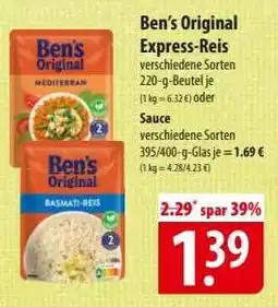 Famila Nord Ost Ben’s Original Express Reis Angebot