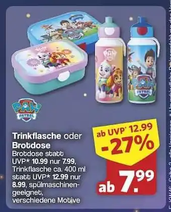 Famila Nord Ost Trinkflasche oder Brotdose Angebot