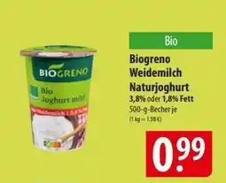 Famila Nord Ost Biogreno Weidemilch Naturjoghurt Angebot