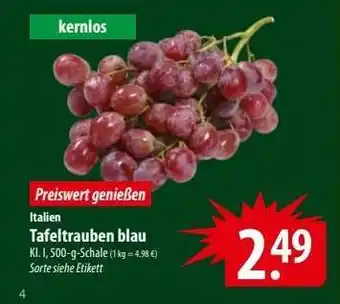 Famila Nord Ost Tafeltrauben blau Angebot