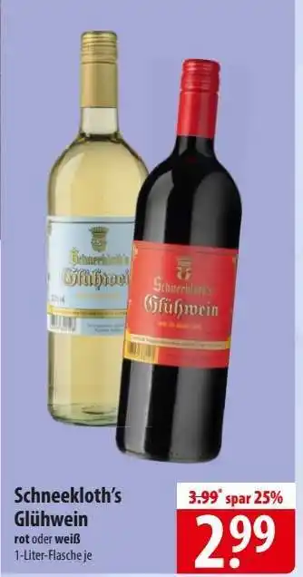 Famila Nord Ost Schneekloth’s Glühwein Angebot