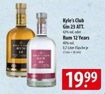 Famila Nord Ost Kyle’s Club Gin 23 ATT or Rum 12 Years Angebot