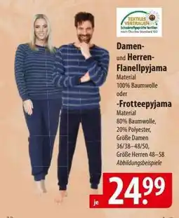 Famila Nord Ost Damen- und Herren-Flanellpyjama Angebot