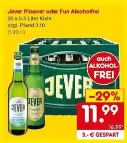 Netto Marken-Discount JEVER Pilsener oder Fun Alkoholfrei Angebot